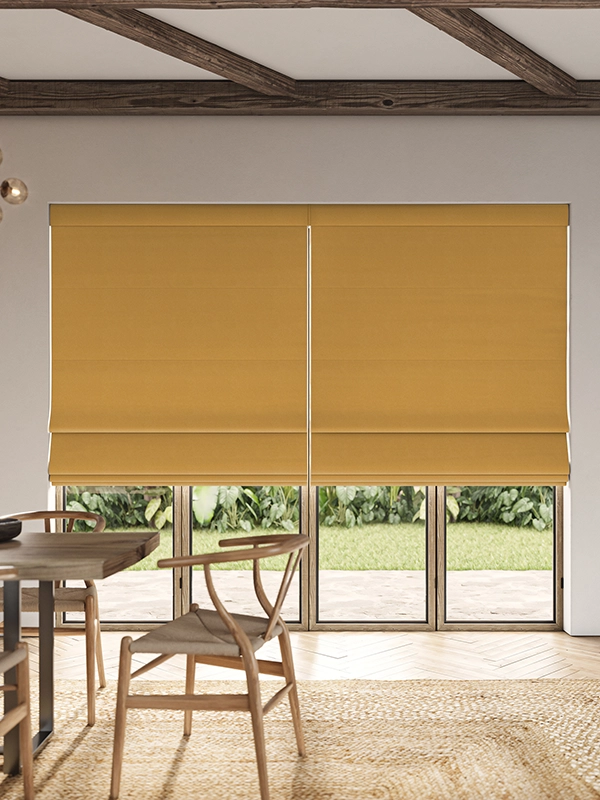 Yellow roman blinds from illumin8's Loom collection