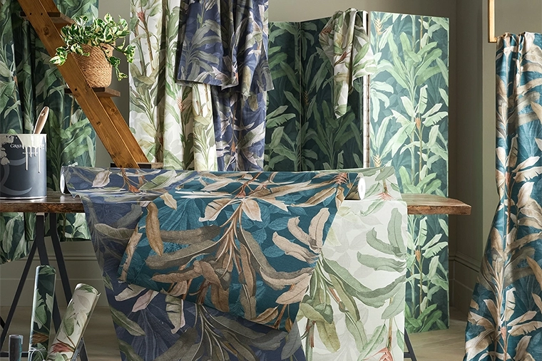 Graham & Brown workshop with fabric and pattern designs