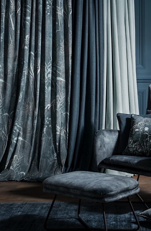 Room with green roman blind from Graham & Brown