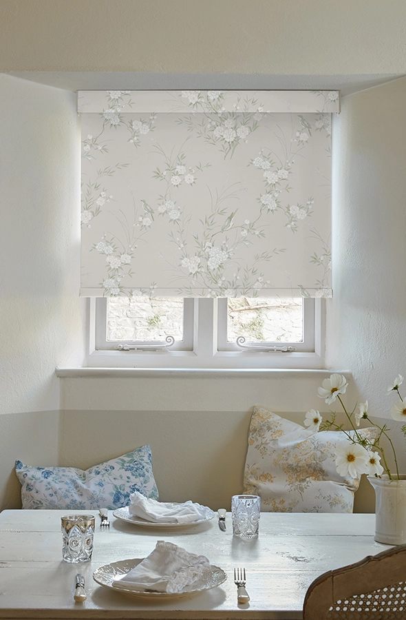 Room with blue floral roman blind by Shabby Chic by Rachel Ashwell
