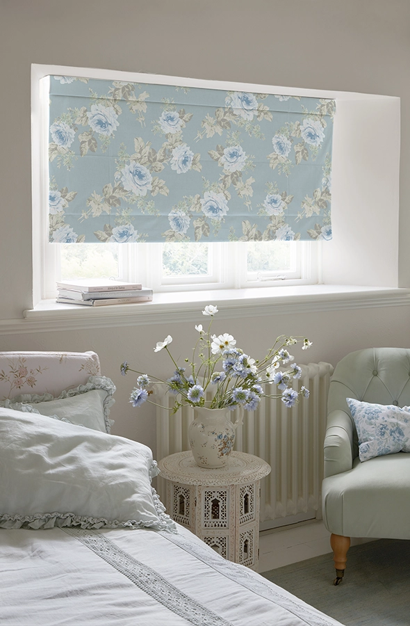 Room with elegant flower design roman blind by Shabby Chic by Rachel Ashwell