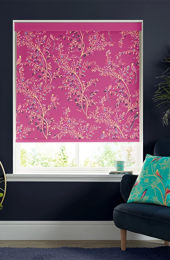 Room with bird design roller blind from Sara Miller