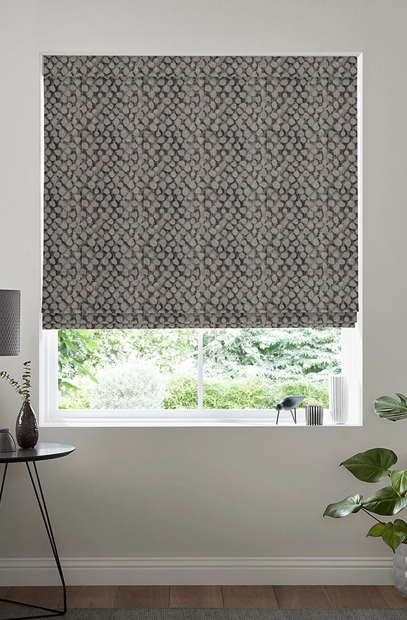 Room with grey dots design roman blind from illumin8 Edit Softs Vol.2 collection