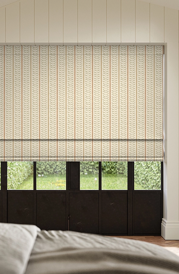 Orange Floral Stripes Roman Blind from Simply Softs Collection