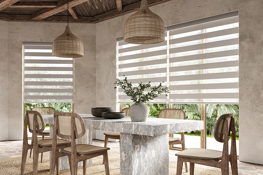 Bedroom with day & night blind from illumin8