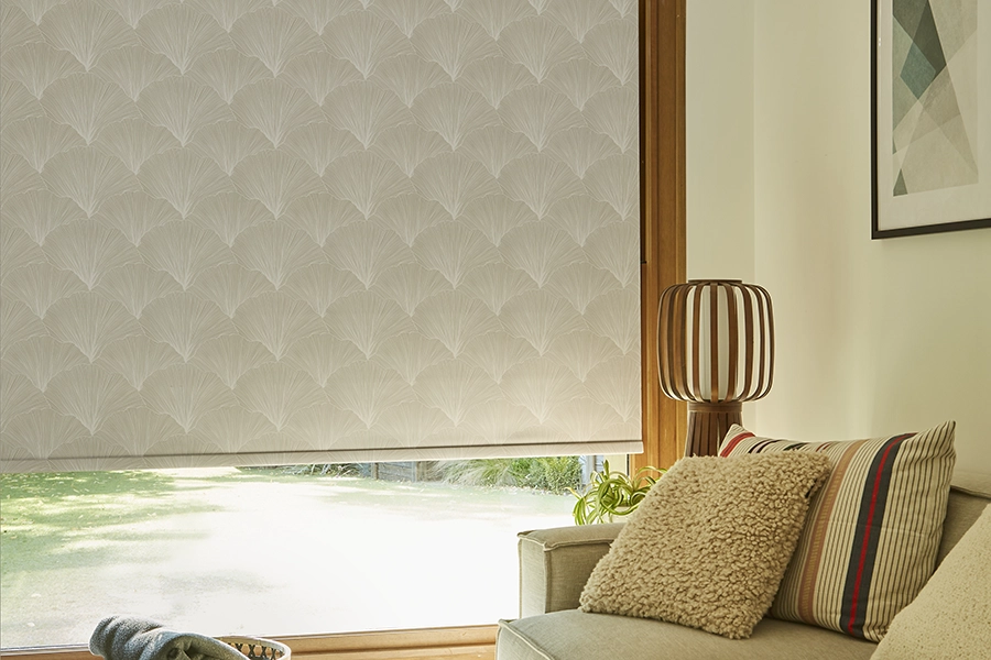 Living room with floral roller blind from illumin8